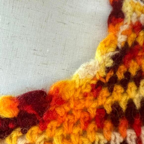 Vintage Handmade Crochet Cardigan Sweater 70s Retro Boho Grannycore Fall Knit - Picture 7 of 8